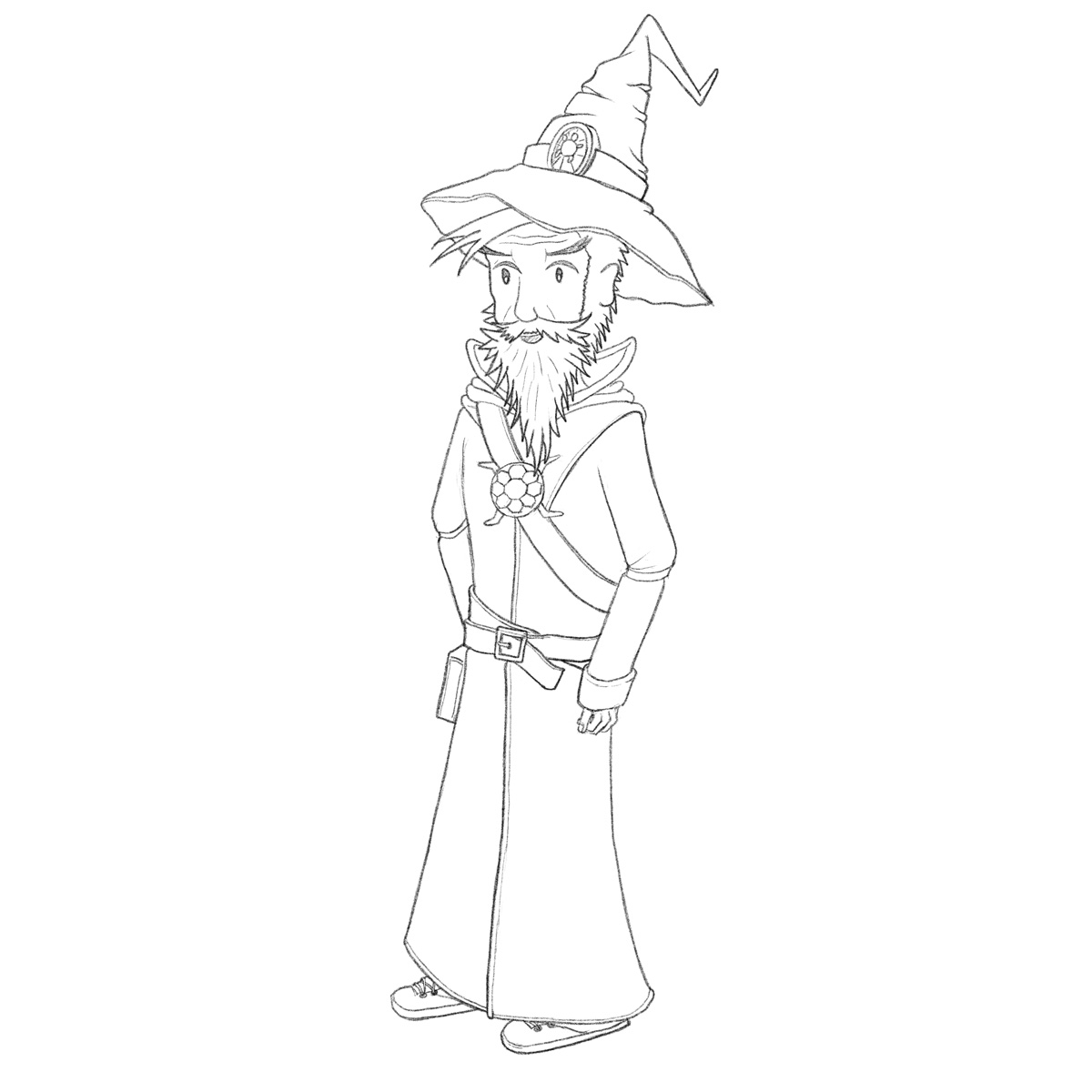 魔術師3 線画ラフ